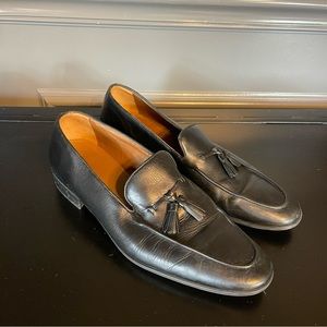 Zara Men’s Black Leather Tassel Loafers Size US 11 EU 44